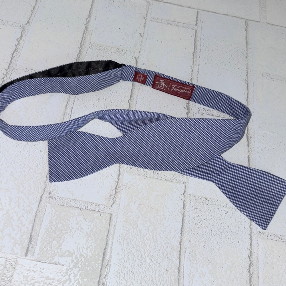 Original PENGUIN  BOWTIE blue/white gingham  preppy